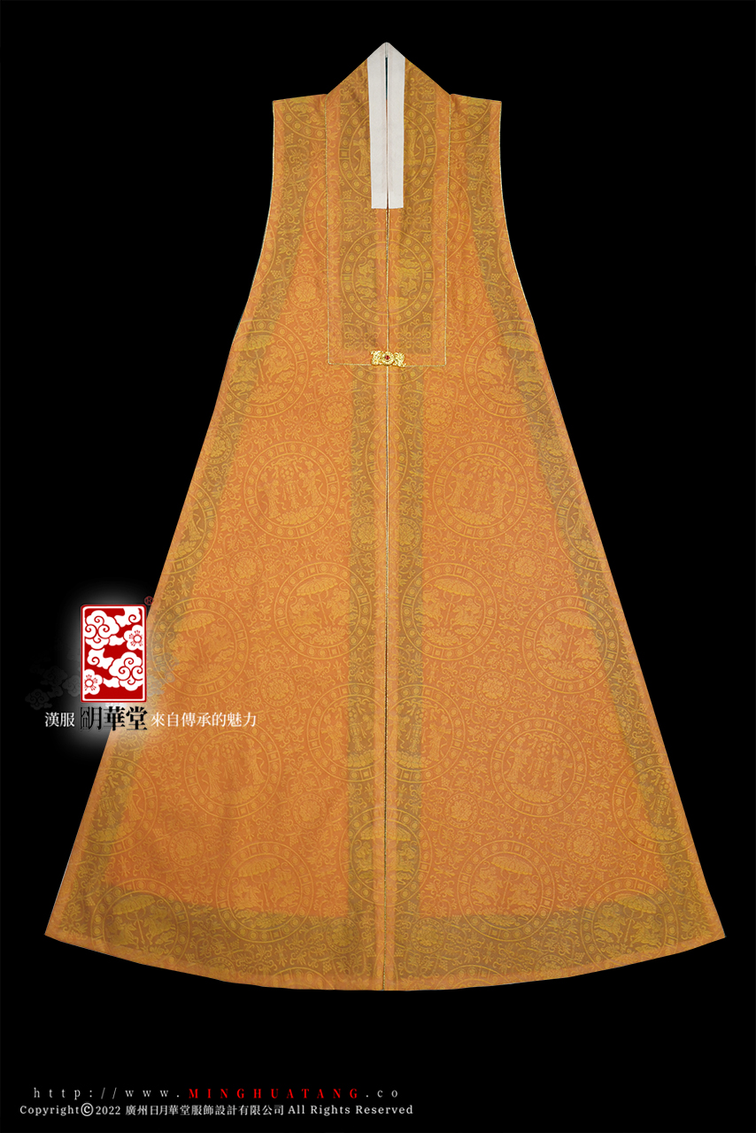 马上封侯联珠暗花纱褙心-金红-正面展示.jpg