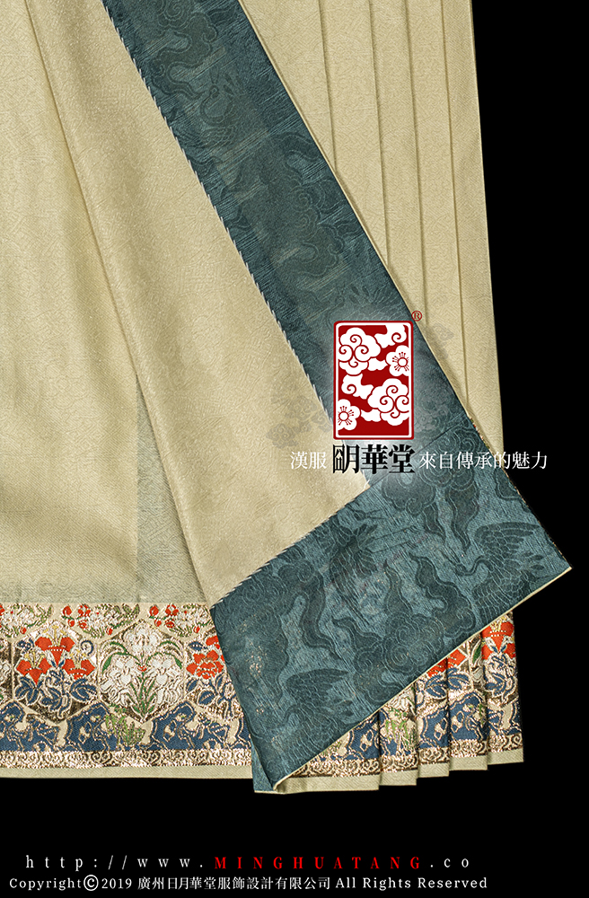 淡黄草虫四季花妆花织金纱襕裙-内缘边展示.jpg